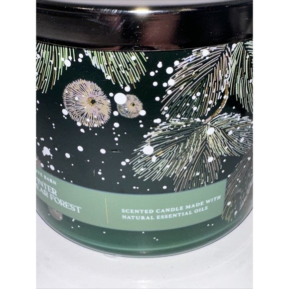 Bath & Body Works Winter Pear Forest White Barn 3 Wick Candle 14.5oz 2023 NEW - Picture 5 of 16